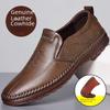 Men's Autumn & Winter Casual Leather Shoes - Soft, Non-Slip, Warm, Plus Velvet, for Middle-Aged