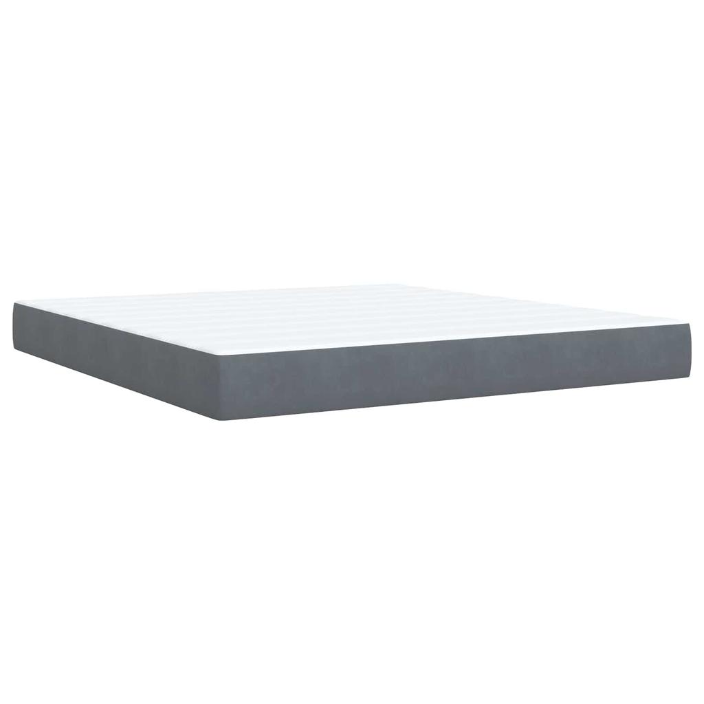 LED Storage Bed with Mattress Dark Grey 180 x 200 cm Velvet