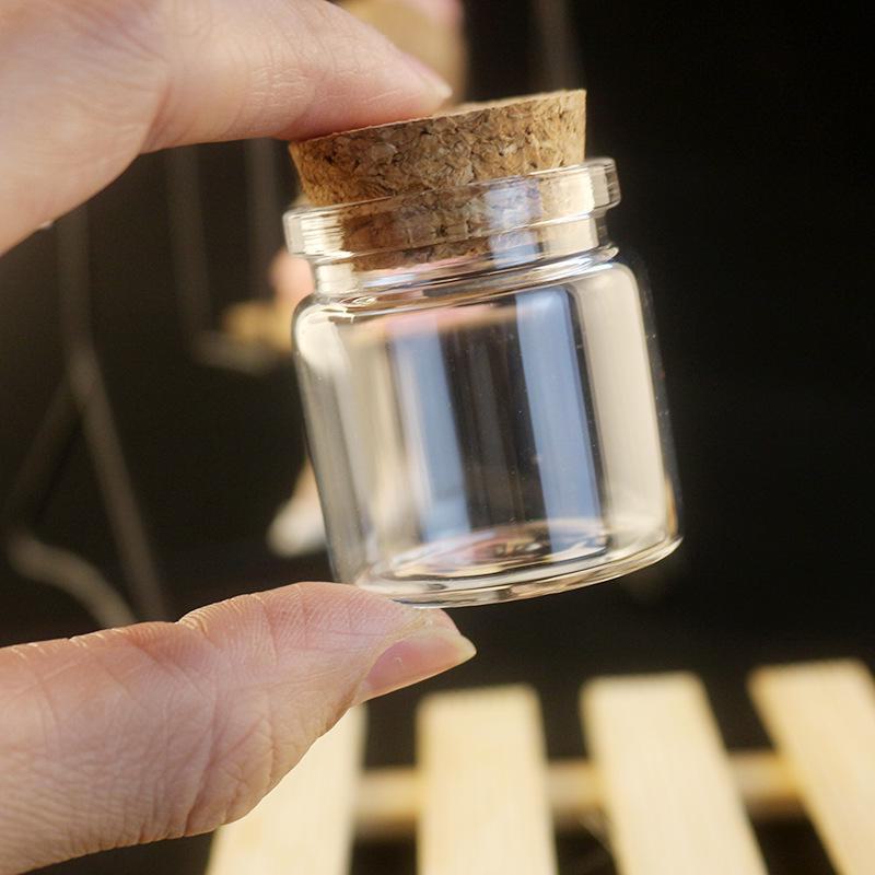 Прозрачный стеклянный флакон 15 мл с симпатичной деревянной крышкой и пробкой, пузырьковые бусины, емкость 20 мл