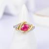 Luxury Natural Pear 6*8mm Filled Ruby Rings 925 Sterling Silver Exquisite Fine Jewelry for Women's Engagement and Wedding Gifts