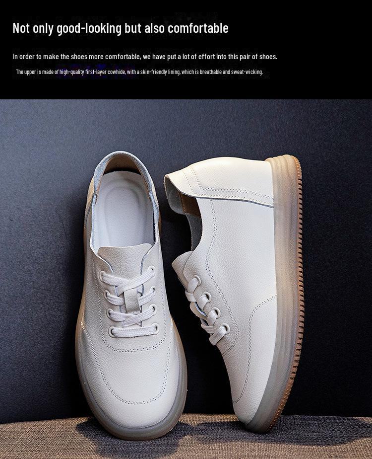 Женские белые туфли-лодочки из коровьей кожи весна-лето 2024 г.: Увеличивающие рост, Мягкая подошва, Облегающий крой, Универсальные