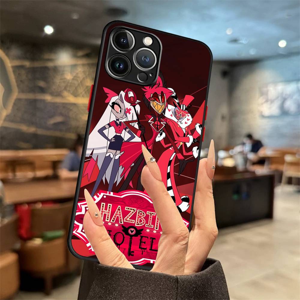 H-Hazbin Hotel Матовый Чехол для Телефона Для iPhone 16 15 14 11 12 13 Mini Pro Max X XR XS ударопрочный
