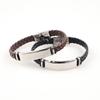 Stainless Steel & Braided Leather Men's Punk Bracelet