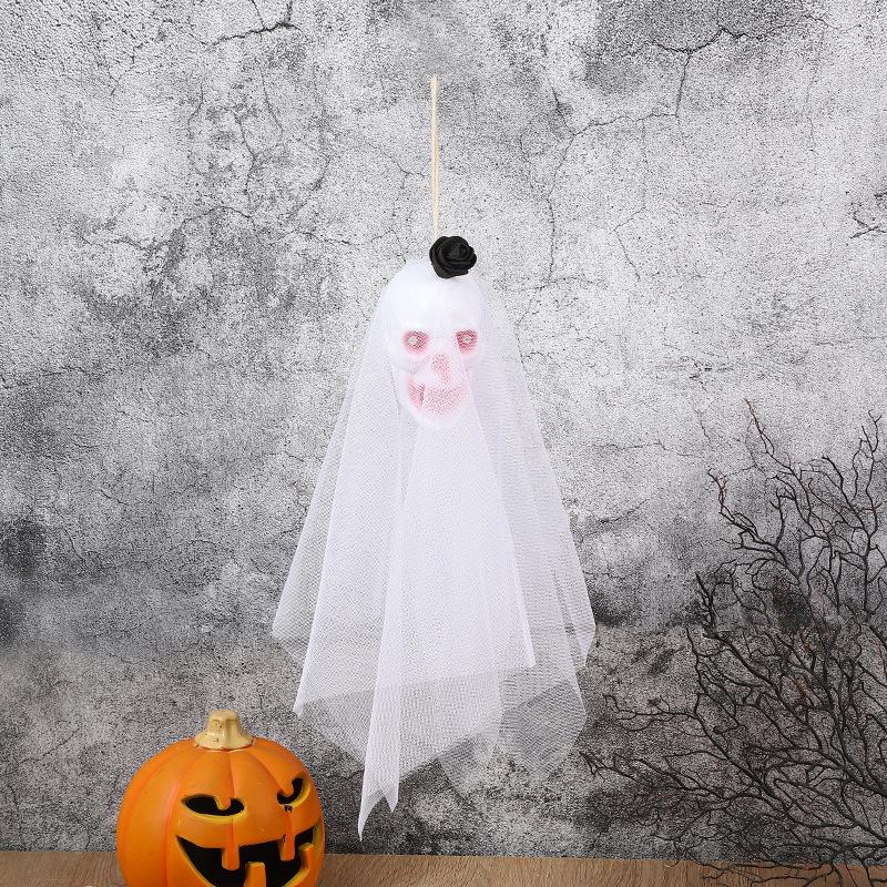 Halloween Glowing Skeleton Hanging Ghost Bride and Groom Yard Horror Decor Props for Party Outdoor Indoor