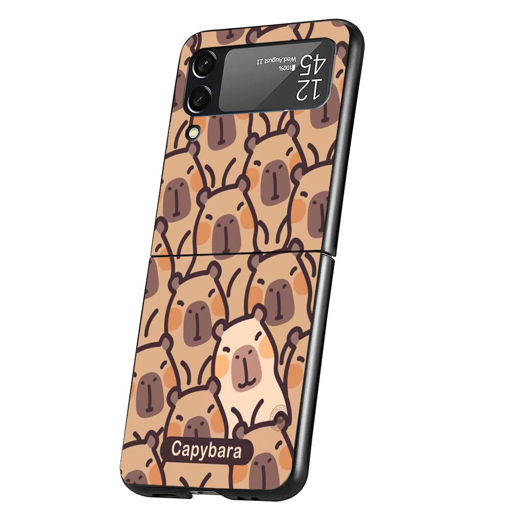 Funny Capybara Cartoon Animal Phone Case For Samsung Galaxy Z Flip 7 6 5 4 3 5G Cover ZFlip7 ZFlip6 ZFlip4 ZFlip5 ZFlip3 Coque F