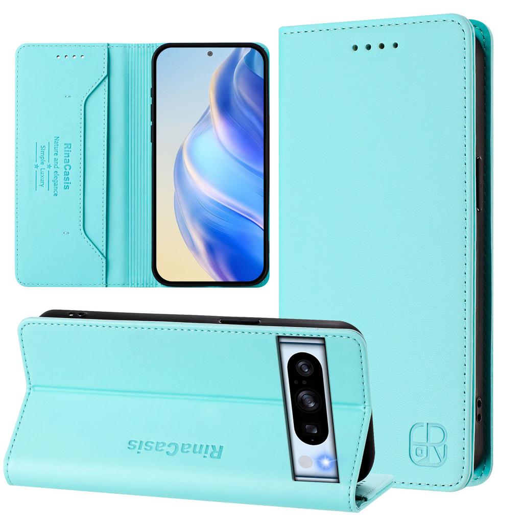 Кожаный чехол для Google Pixel 8 Pro RINACASIS RC01 Чехол для телефона с RFID-блокировкой Кошелек Подставка