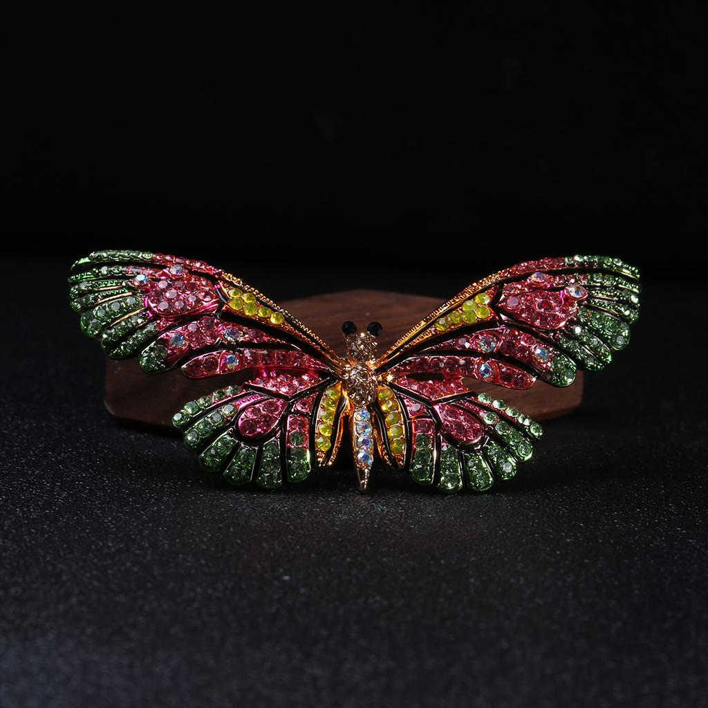 Многоцветная брошь-бабочка со стразами Pavé Crystal, модная брошь-бабочка ручной работы со стразами, элегантные аксессуары