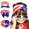 4th of July Headband American Flag Pattern Bow-knot Turbans Elastic Cloth Cute Hairband Hair Accessories for Independence Day