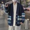 2022 Мужской ретро-американский уличный свитер - осень/зима Японский повседневный кардиган куртка