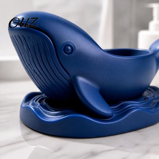 Whale Shaped Catchall Tray 3D Printed Storage Bowl, Ocean Theme Jewelry for Themed Home Decor Vanity, Multifunctional Desk Organizer Succulent