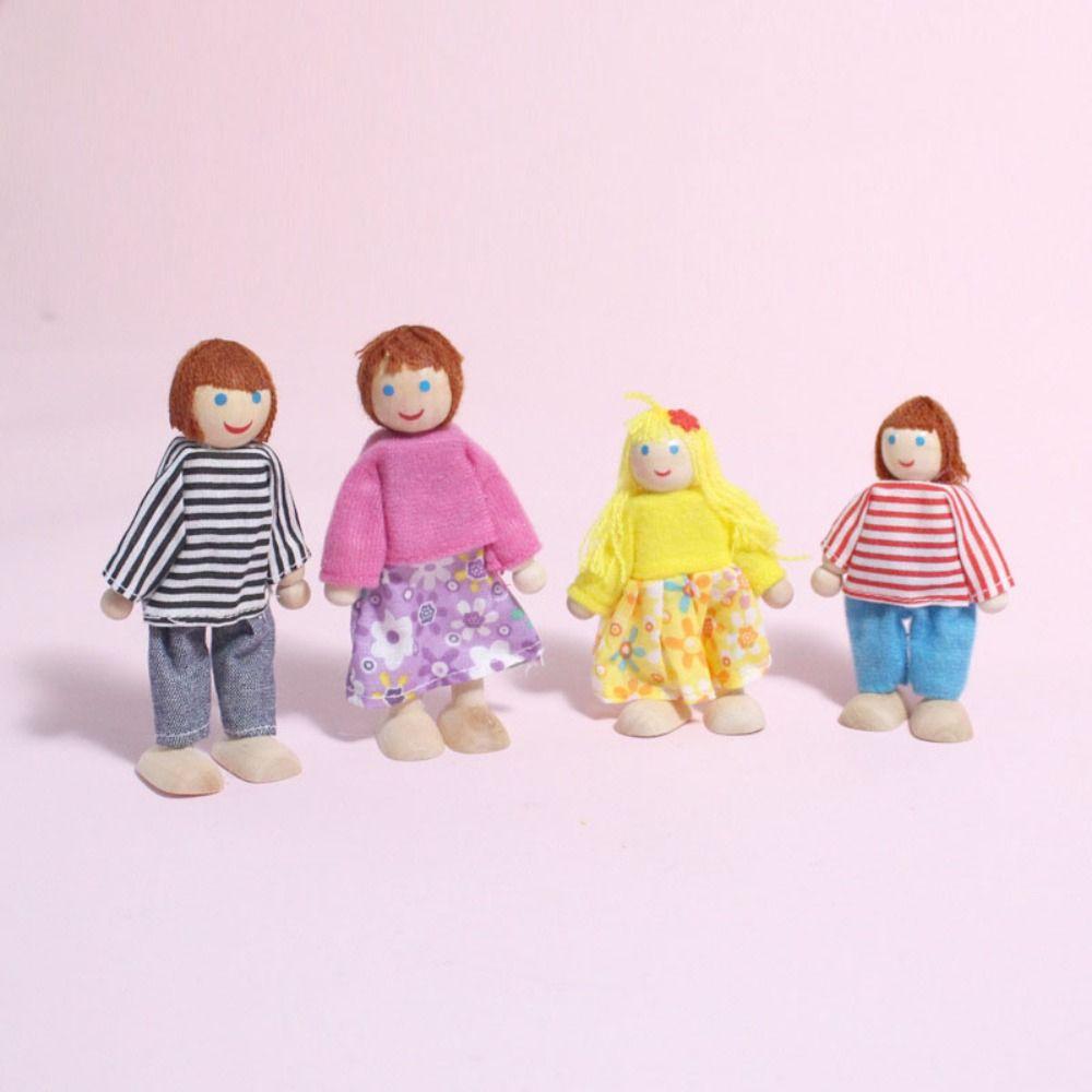 Разноцветные куклы-люди, семья, деревянная кукла, игрушка, набор фигурок, кукольный домик