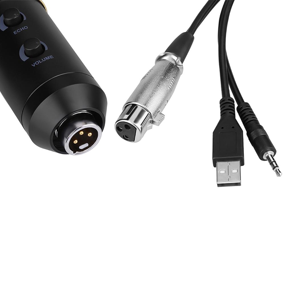 Профессиональный студийный микрофон USB конденсаторный микрофон для звукозаписи с кардиоидной диаграммой направленности для ПК