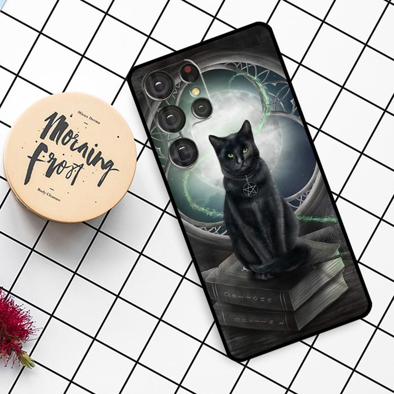 Магический кот Чехол 'Ведьма' для Samsung Galaxy S23 S22 Ultra Note 20 Note 10 S8 S9 S10 Plus S21 FE S20 FE Задняя крышка