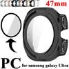 Закаленное стекло + чехол из ПК для Samsung Galaxy Watch Ultra 47 мм, защитная рамка для экрана, чехол-бампер для Galaxy Watch Ultra(1 шт)