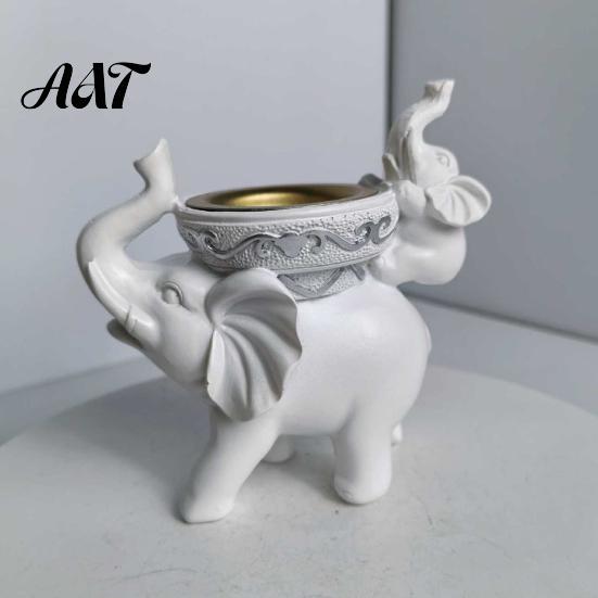Elegant Resin Art for Home Decor Elephant Incense Burner, Backflow Holder, Waterfall Burner Meditation Censer Living Room Bedroom Christmas