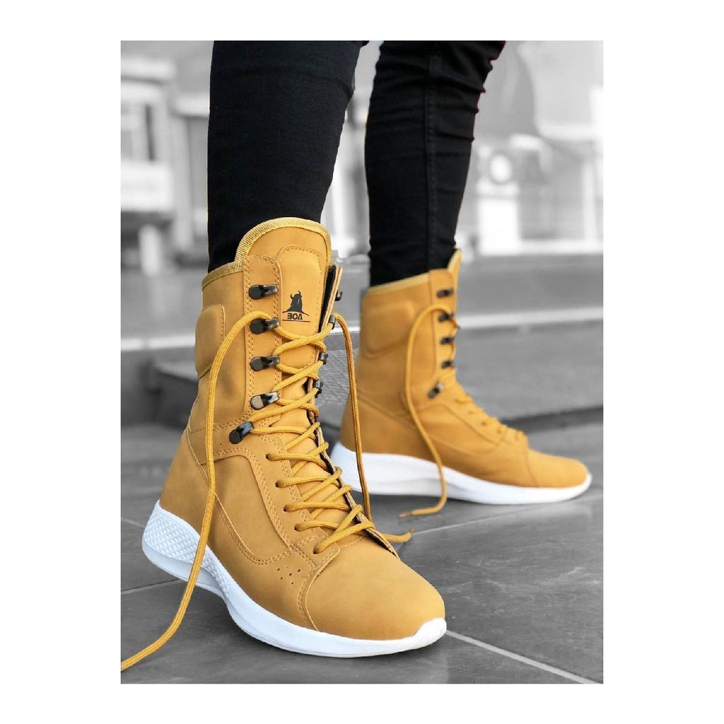 Ba0600 Lace-up Camel Yellow Boxer Unisex Sports Boots
