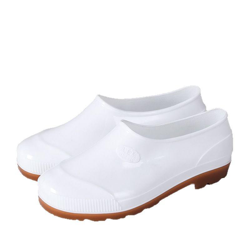2025 новые гигиенические рабочие пищевые сапоги дождевые ботинки низкие быстросохнущие однотонные нескользящие белые резиновые туфли легкие и высококачественные