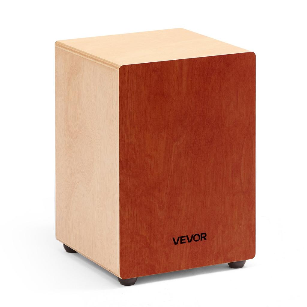 VEVOR Cajon Box Drum, with Internal Guitar Strings, Lightweight Wooden Percussion Box, Portable Birch Wood Drum Musical Instrument with Silicone Feet