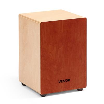 Cajon Box Drum, with Internal Guitar Strings, Lightweight Wooden Percussion Box, Portable Birch Wood Drum Musical Instrument with Silicone Feet