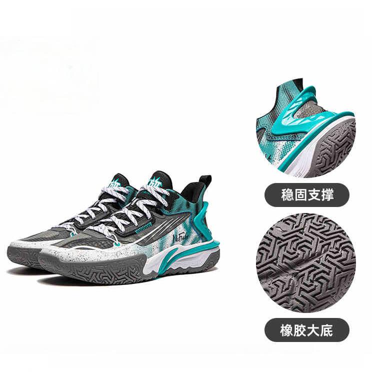 Баскетбольные кроссовки Li Ning Kids Rebound, износостойкие, нескользящие, устойчивые, детские, баскетбольные кроссовки, зеленые YKBU068-41