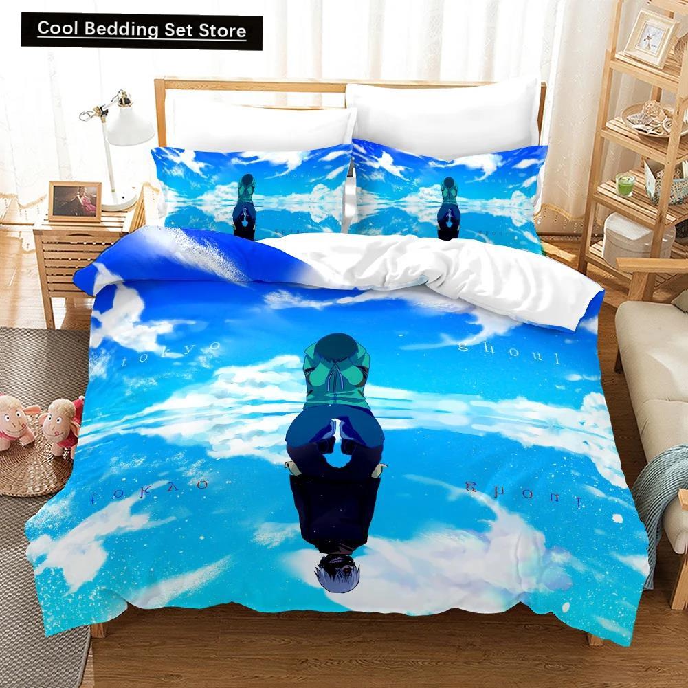 3D Printed Cartoons Tokyo Ghoul Kaneki Ken Bedding Set Duvet Cover Double Twin Full Queen King Adult Kids Bedclothes Quilt Cover