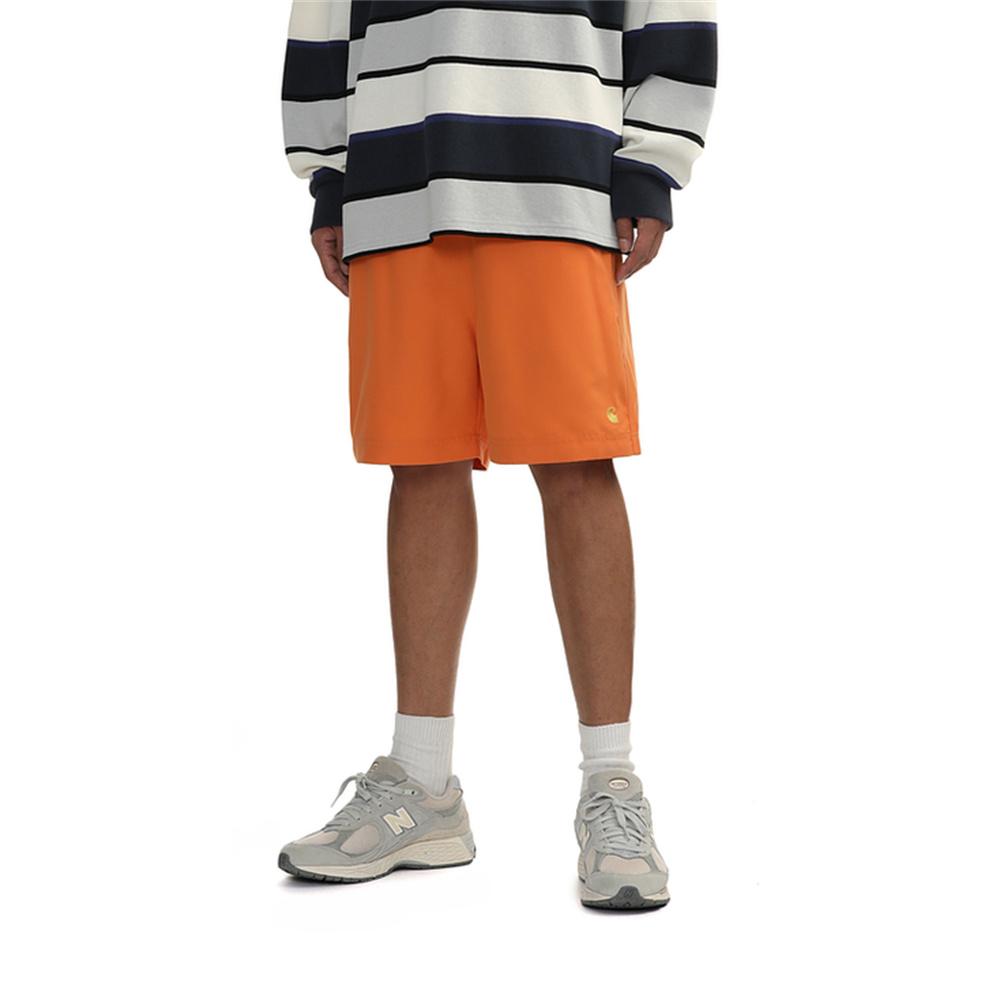 Carhartt WIP Мужские плавки Chase с сетчатой подкладкой, карман на боковом шве, вышитый логотип, плавательные шорты, оранжевый I035062-2SB-XX