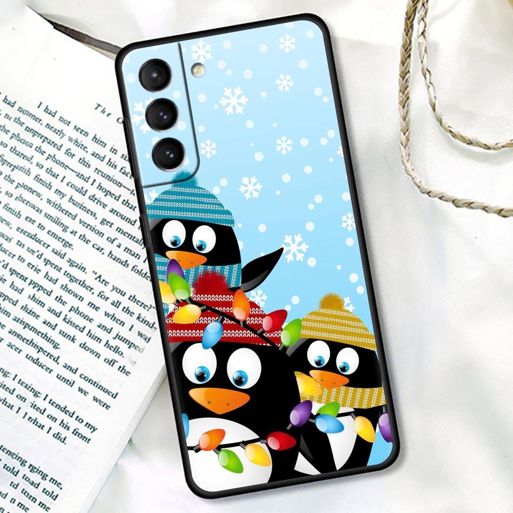 S24Ultra Для Samsung Galaxy S21 S20 FE S22 Ultra 10 S23 S24 Plus Чехол для телефона Funda Cover Подарок на Рождество Санта Клаус Снеговик