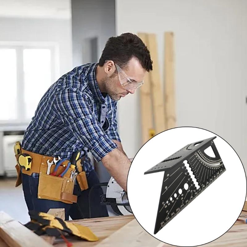 Направляющая линейка Измерительная линейка Линейка для углов 45 90 градусов для плотника Разметочный угольник Измерительный инструмент Деревообрабатывающий угольник