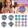 3d Printed Stress-Relieving Toy Set: Octagonal Star, Hexagonal Flower, Square Radish Tower Figure-Piece