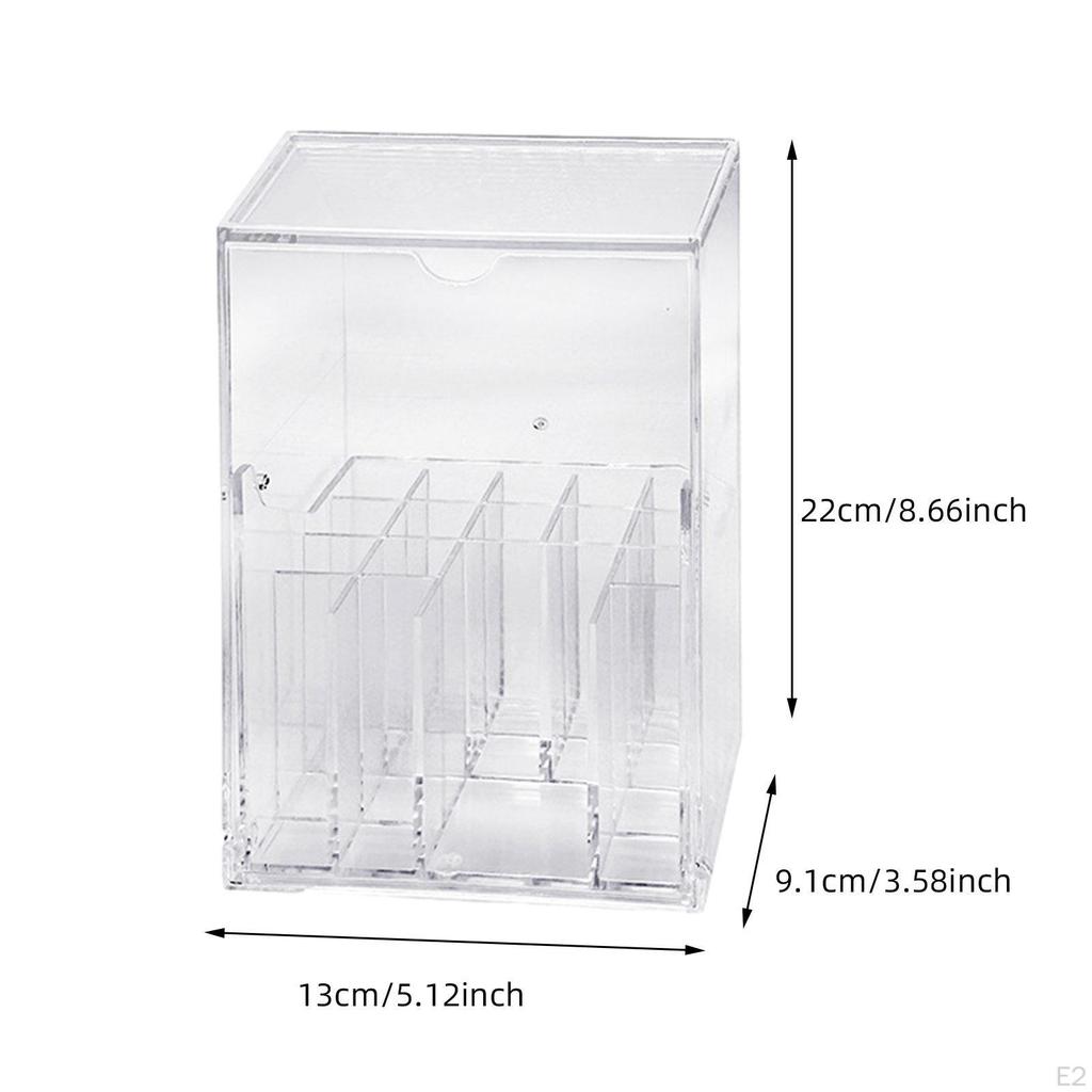 Makeup Brush Organizer Countertop for Vanity with Compartment Container Cover Cosmetic Brushes