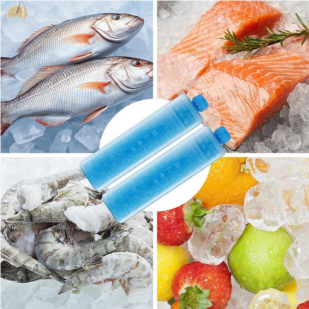 2pcs Ice Blocks Reusable Cold Ice Packs Long-Lasting Cold Block Portable Ice Pack Lunch Bag Cooler Keep Food Fresh Cooler Box