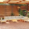 Day and Night - Day and Night Garden Furniture 9 Pieces and Cushions Solid Cream Pine Wood