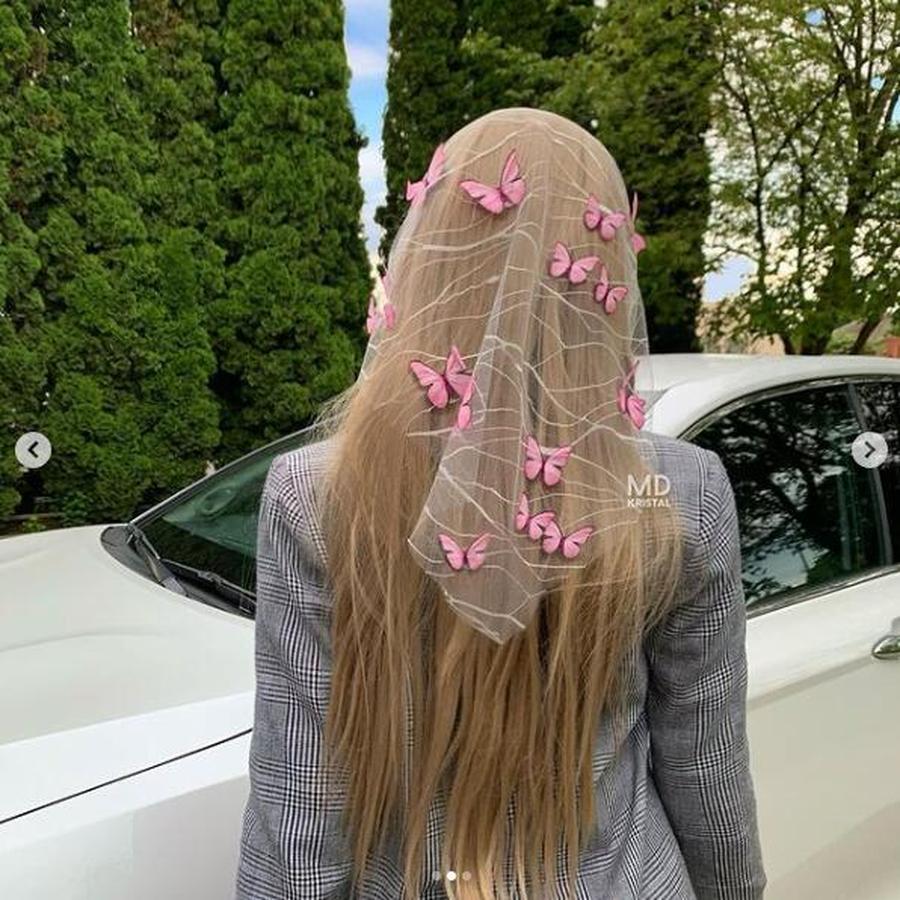 Желание Бабочка 3D Сетчатая Фата, Романтичный Церковный Наряд для Улицы