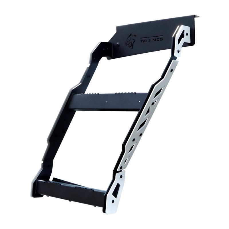 Equation Leopard Titanium 3 Black Panther Car Roof Rack with Side Ladder and Armor.