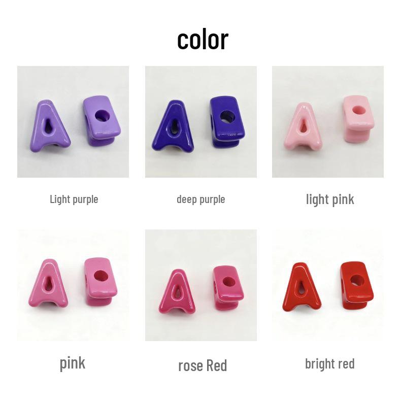Colorful Acrylic Alphabet 'A' Beads for DIY Keychains & Charms