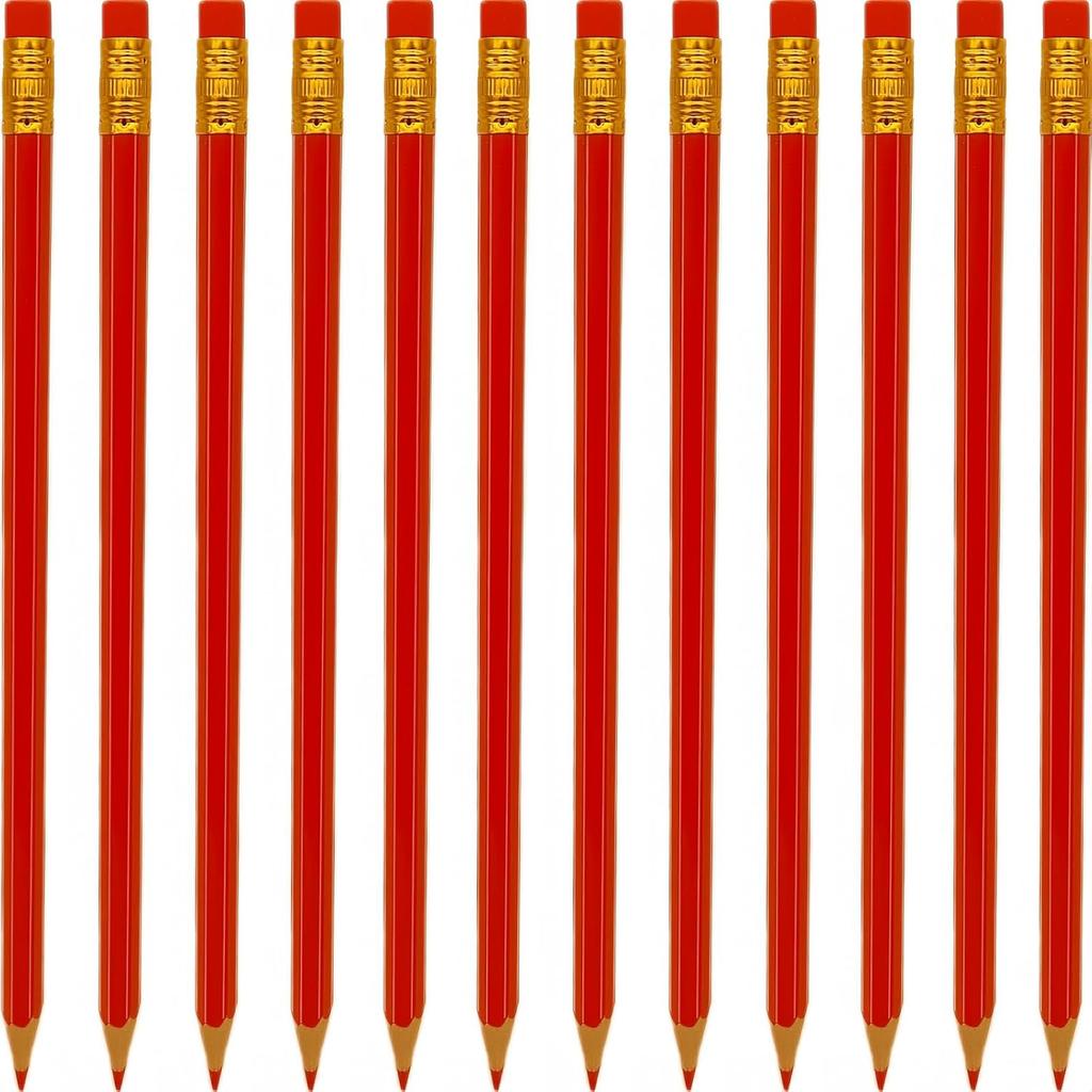 60 Pcs Erasable Checking Pencils, Pre-Sharpened, for Marking, Coloring, Tests, Grading, Office, School (Red)