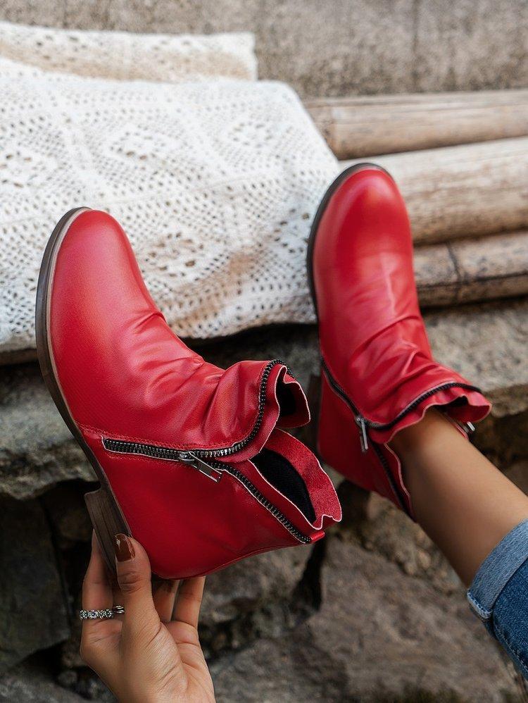 Женские ботильоны на молнии, женские туфли для женщин, короткие ботинки в стиле ретро, зимние ботинки из искусственной кожи на все времена, Botines Para Mujeres