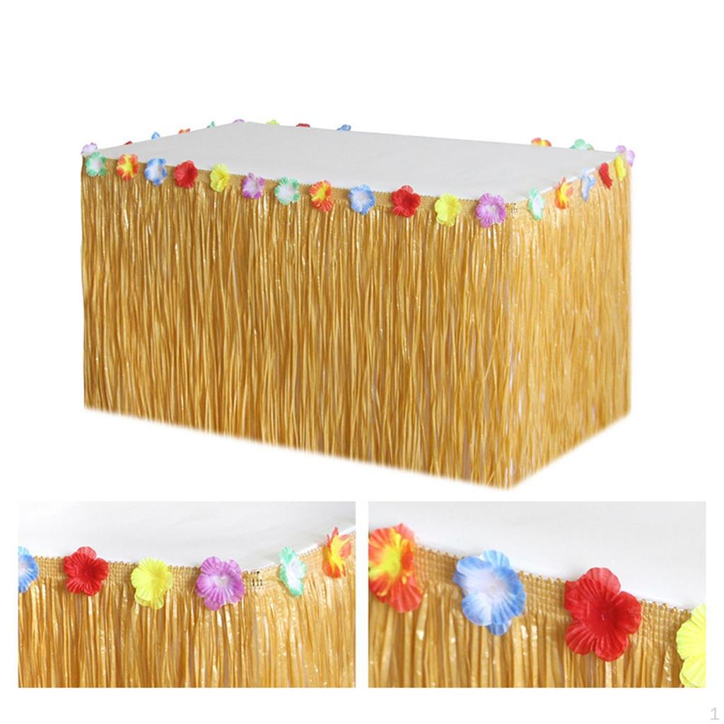 Искусственная трава Юбка для стола Аксессуары Тропический декор Украшения для вечеринки Луау Гавайские для
