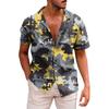 Мужские гавайские рубашки с короткими рукавами и пуговицами с принтом. Мужские повседневные модные рубашки с короткими рукавами.