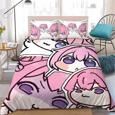 Cute Duvet Cover Set N-Nikke Doro DollSoft Wash Bed 3 Piece Summer Comfortable Student Dormitory Home Baby Bedding Best Seller