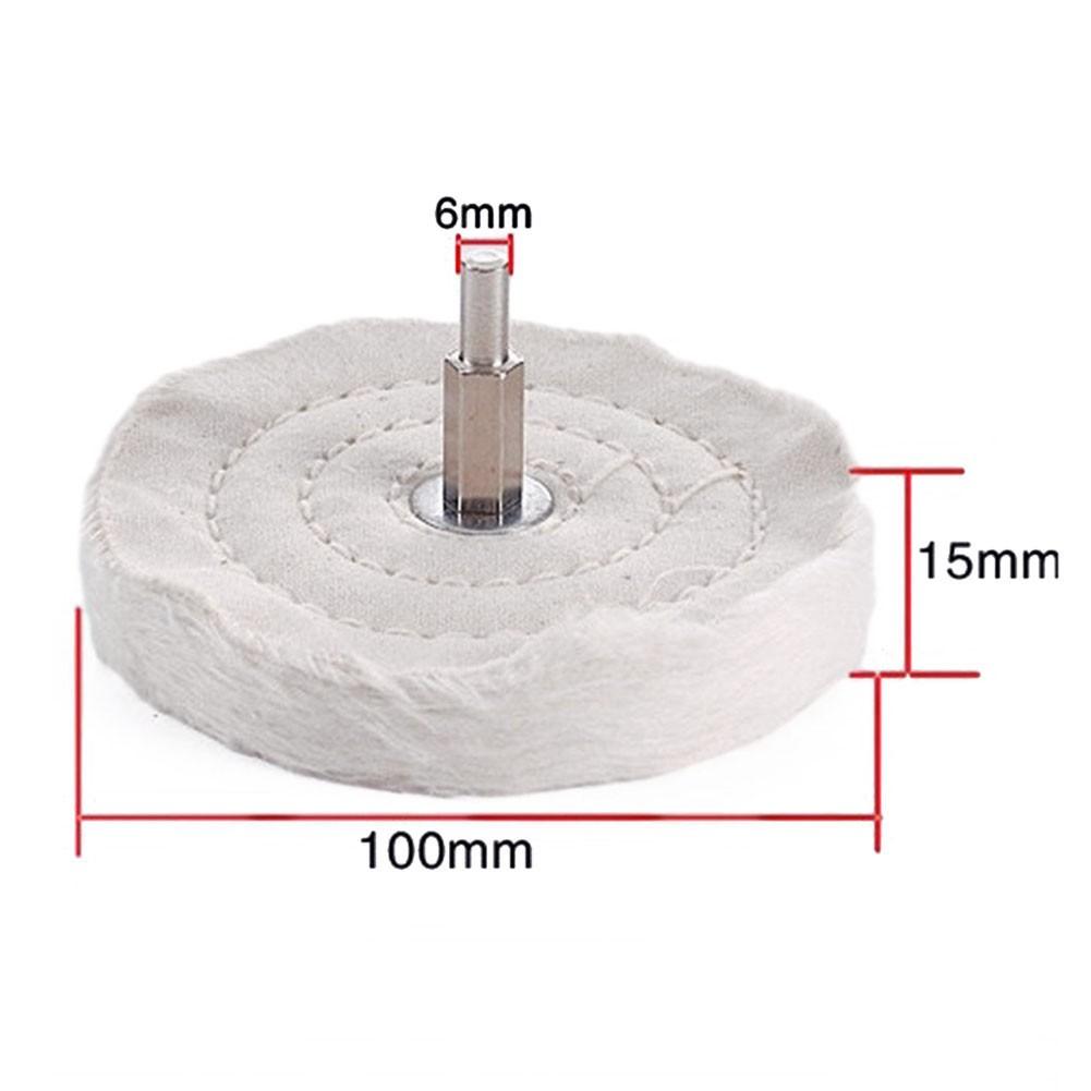 Accessories Polishing Wheels Cotton Cloth White With Connecting Rod 1 Set