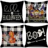 Хэллоуин Черная Клетчатая Наволочка Домашняя Наволочка на Подушку для Дивана Спальня Прикроватная Наволочка