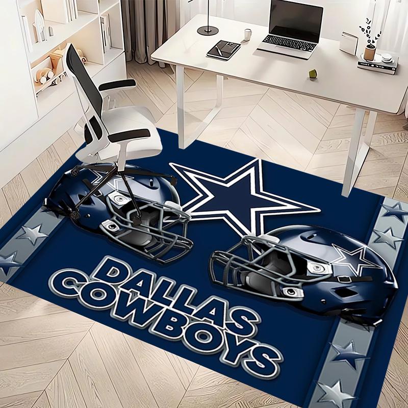 1pc Dallas Cowboys Print Area Rug - Soft, Washable Non-Slip Indoor Mat, Living Room, Home Office Decorative Rug,Office Decorative