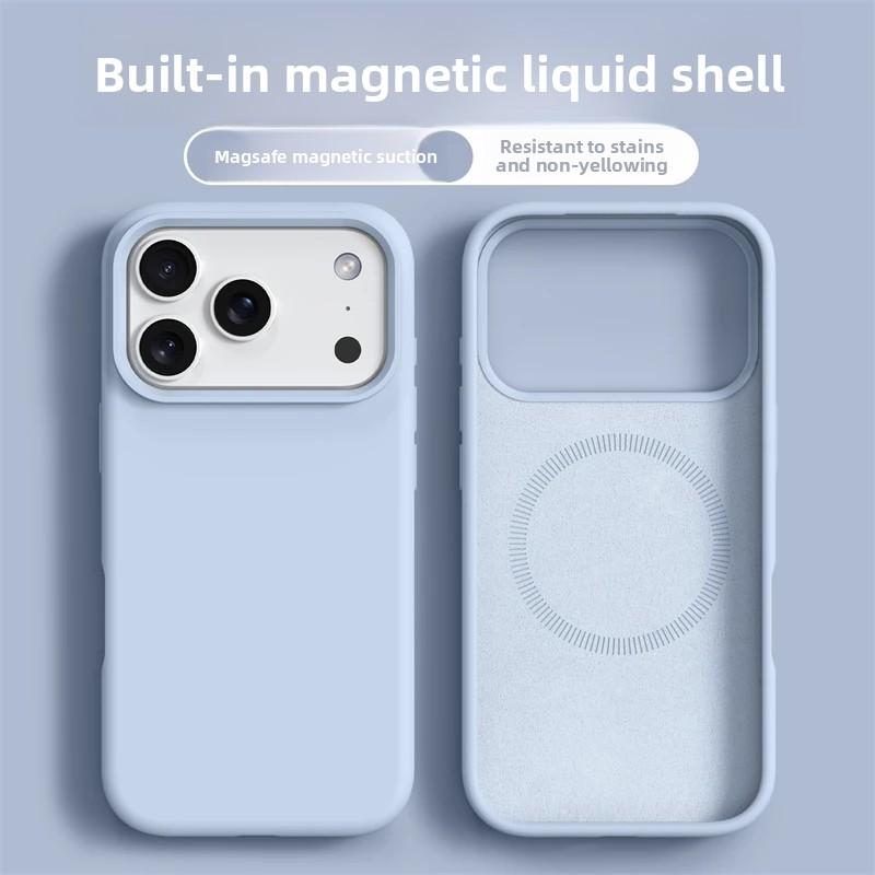 Magnetic Phone Case For iPhone 17 16 Pro Max Air Liquid Silicone Cases For iPhone17 16 Pro Max 17Pro Soft Bumper Cover