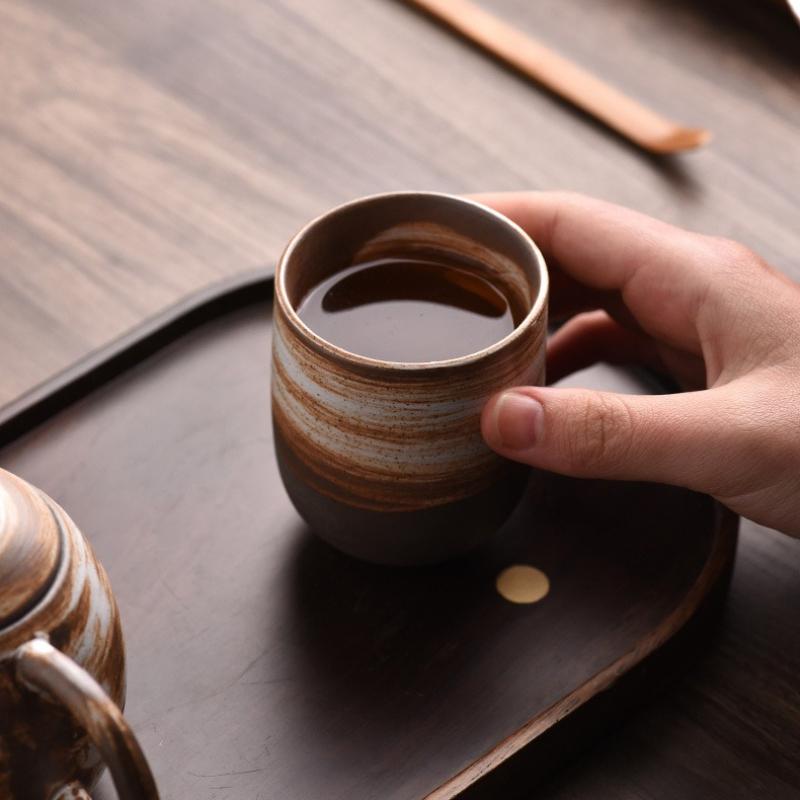 Креативные ретро кофейные чашки из каменной керамики ручной работы, кружки для пива, чая, виски, посуда для напитков, чашка для латте, чайная чашка, чайная посуда для кухни