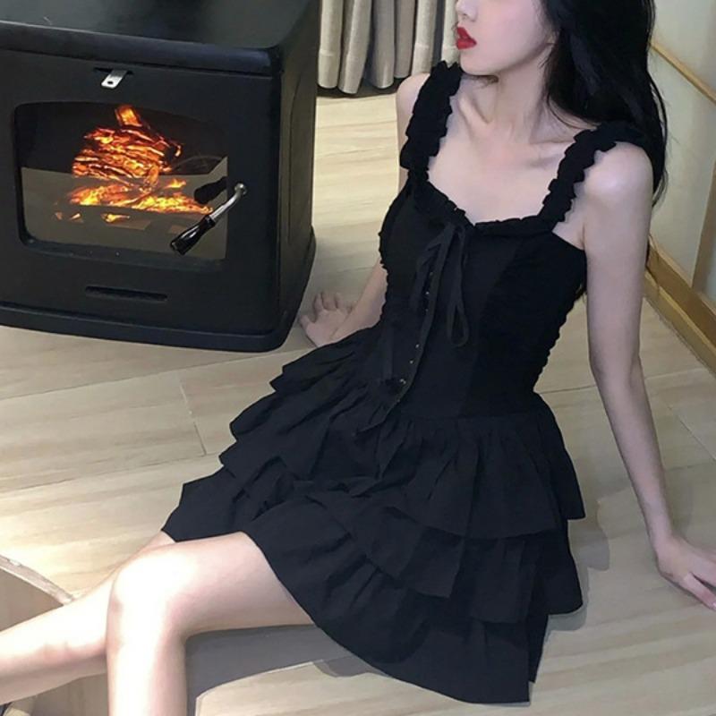 Платье на французских бретелях Женское летнее базовое платье в стиле Haute Couture