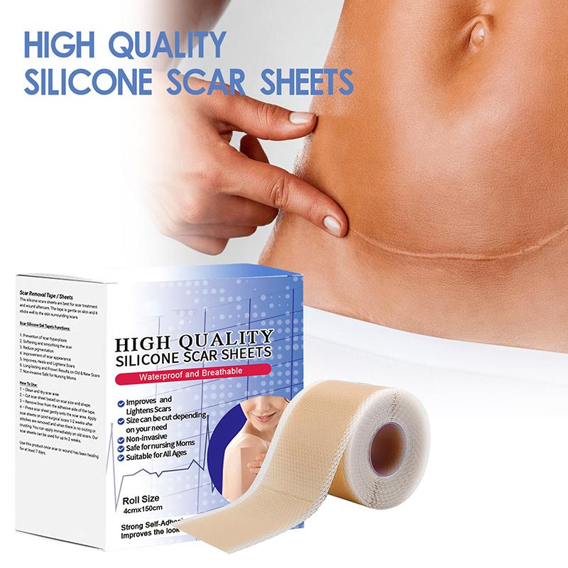 Силиконовые пластыри для рубцов, безболезненная лента для ремонта рубцов, рулон, эффективные полоски для удаления рубцов при кесаревом сечении, келоидная хирургия, ожоги, акне