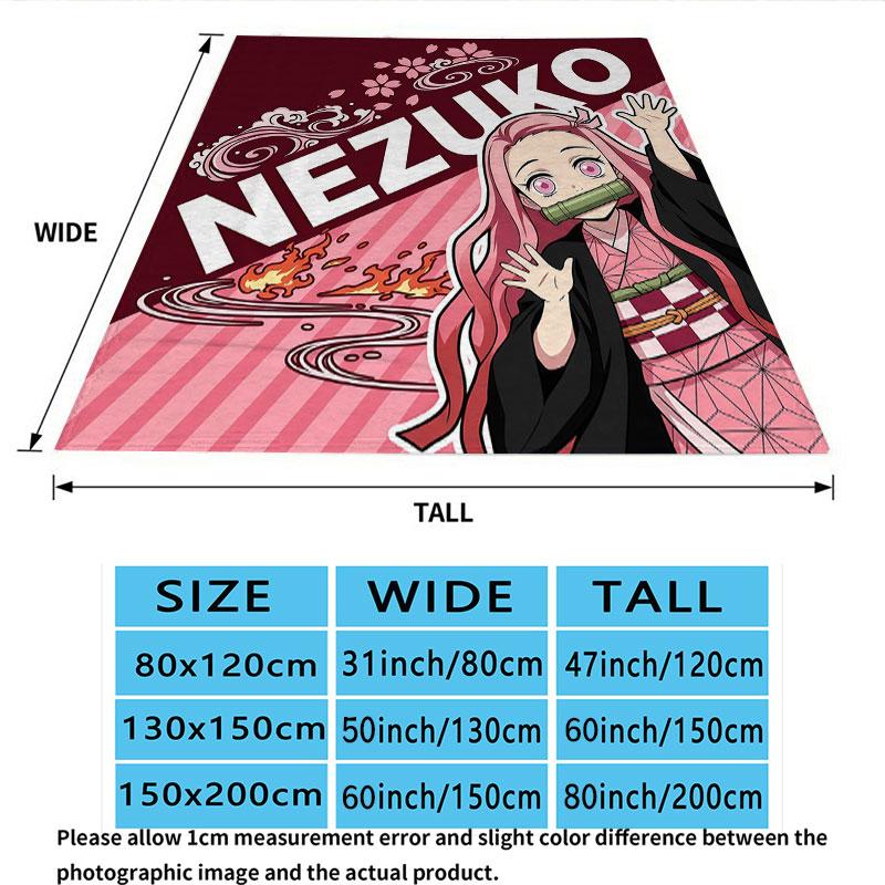 1PC Demon Slayer Patterned Flannel Blanket Suitable For All Seasons For Home Decor Warmth And Comfort Gifts Holiday Present