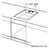 Table induction 60 cm - Bosch Série 2 - 3 foyers - Noir - Touch Select - H5,1 x L59,2 x P52,2 cm - PUC611AA5E