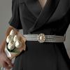 Adjustable Elastic Crystal For Girls Flower Women Waistband Korean Belt Faux Pearl Dress Decoration